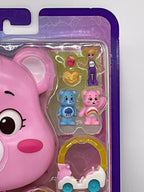 Polly Pocket Care Bears Compact Play Set Mattel 2024 2 Bears 1 Doll, Accessories