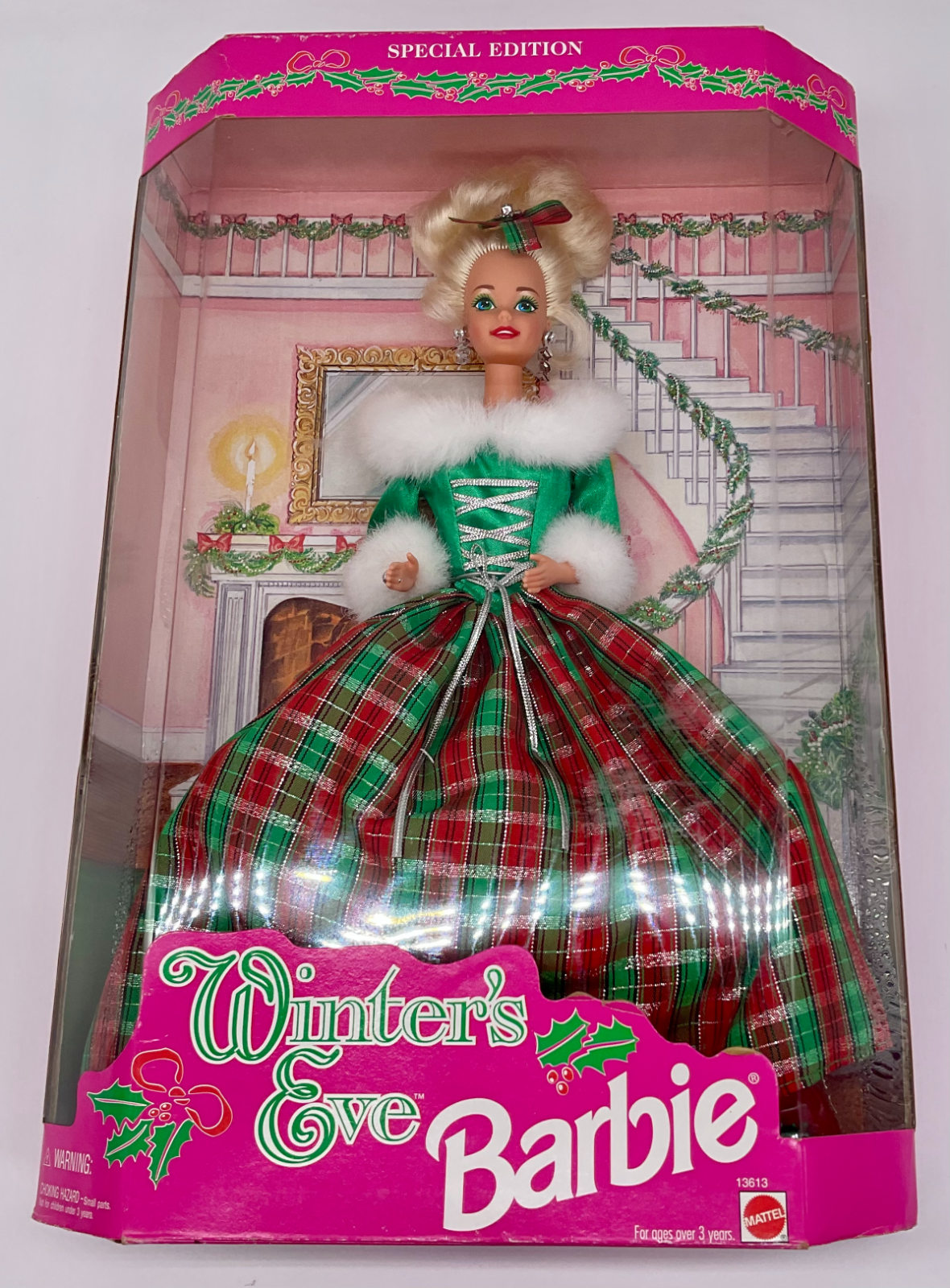 Barbie Doll Winter's Eve Barbie Special Edition 1994 NIB Mattel Plaid Gown