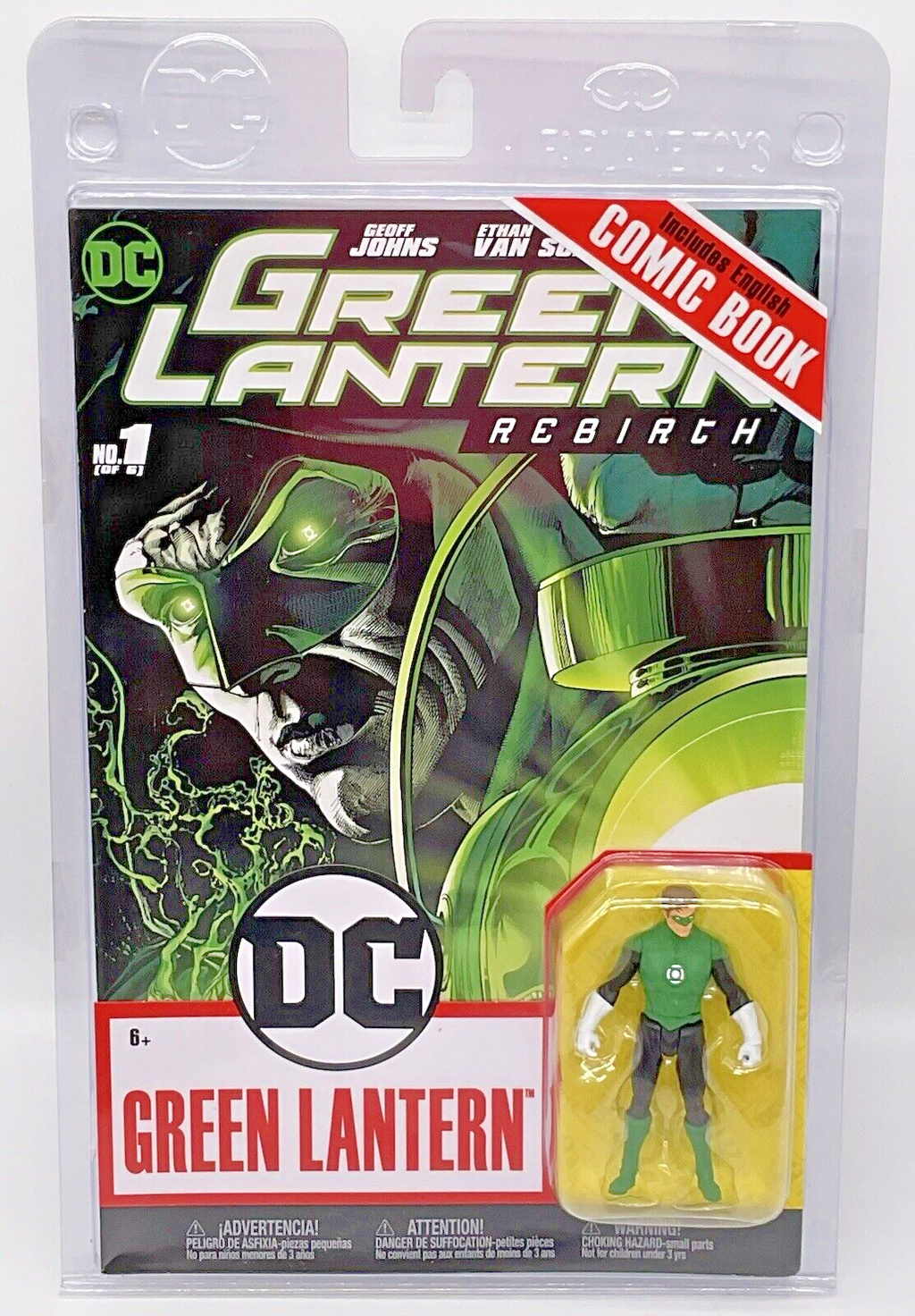 Green Lantern Figure and Comic Book Rebirth #1 Of 6 - 3 in. Figure McFarlane Toy
