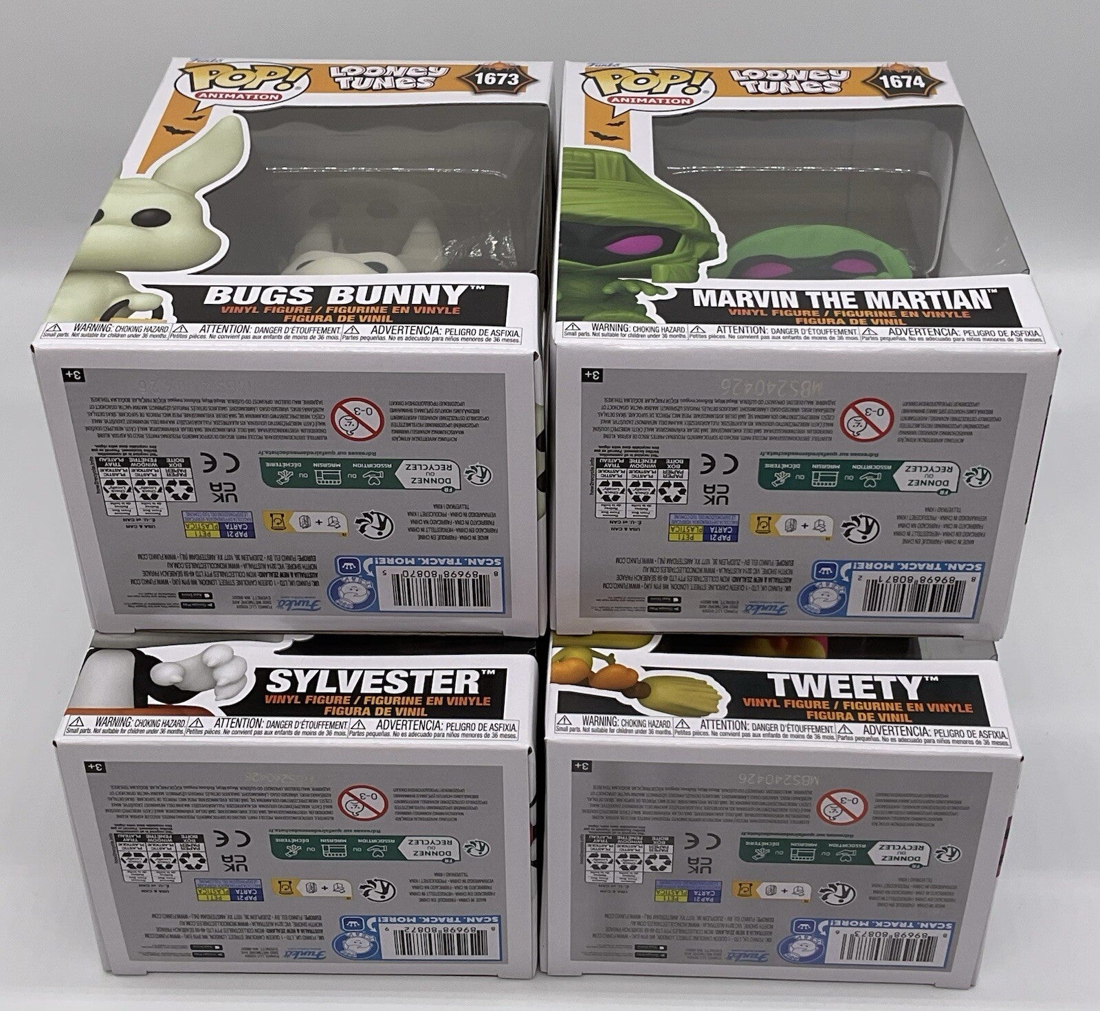 Looney Tunes Halloween 4 Piece Funko Pop Set 2024 Bugs, Marvin, Sylvester,Tweety