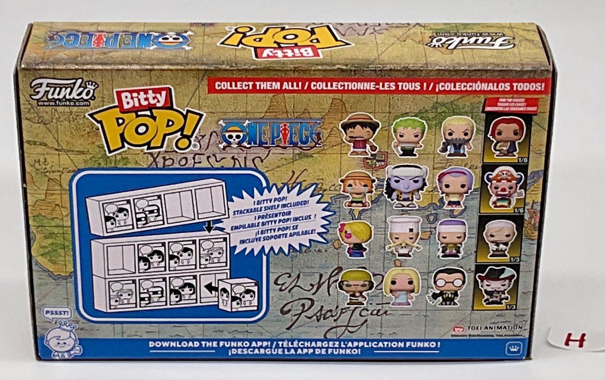 One Piece Funko Bitty Pops 4 Pack 2025 Includes One Bitty Pop Shelf (H)
