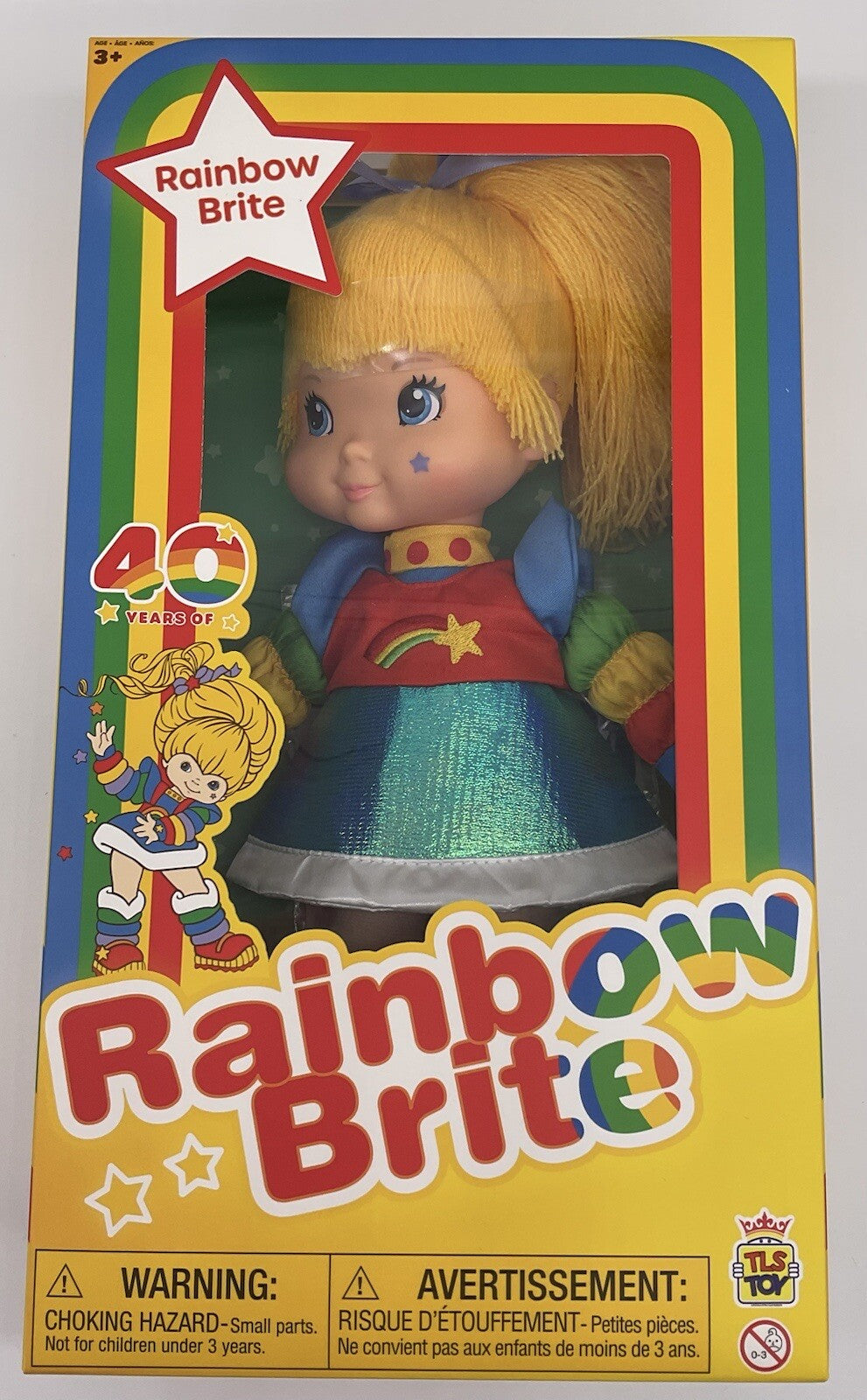 Rainbow Brite 12 Inch Fashion Doll with Treaded Hair and Sticker Sheet 40 years