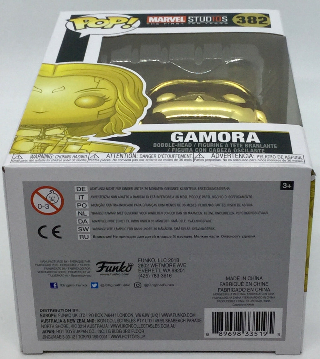Gamora #382 Gold Chrome Marvel Studio's 10th  Funko Pop 2018 minor damage SEE
