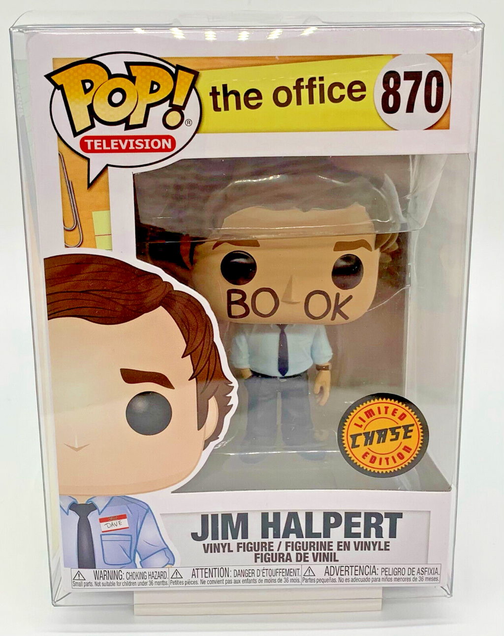 Jim Halpert Pop #870 The Office Chase Limited Edition Funko Pop 2019 Protector