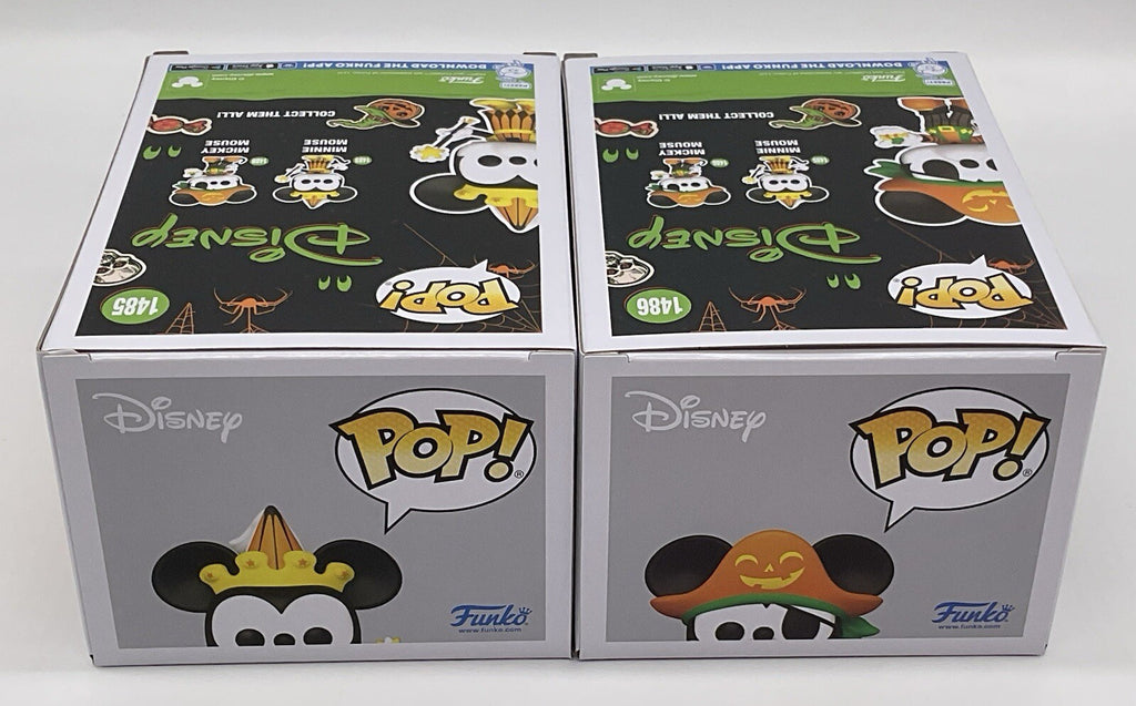 Mickey Mouse Pop #1486 + Minnie Mouse Pop #1485 Funko Halloween  2 Piece Set