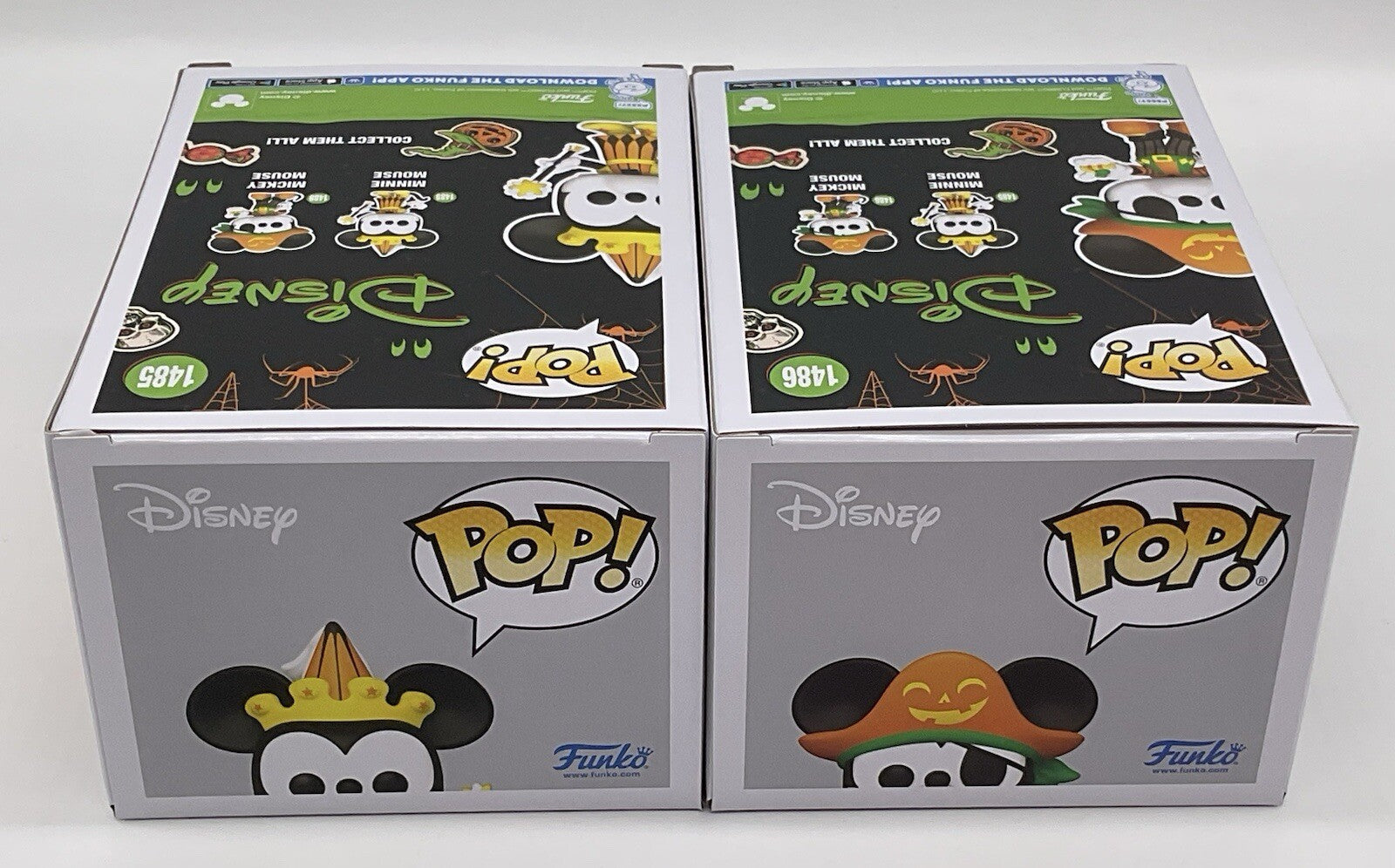 Mickey Mouse Pop #1486 + Minnie Mouse Pop #1485 Funko Halloween  2 Piece Set