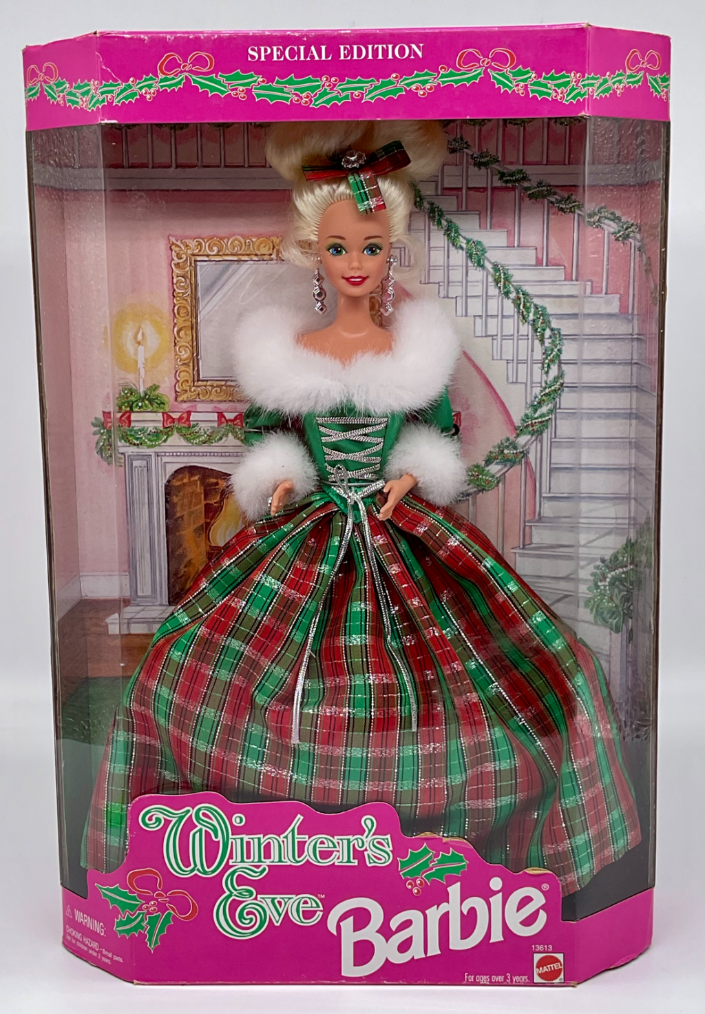 Barbie Doll Winter's Eve Barbie Special Edition 1994 NIB Mattel Plaid Gown