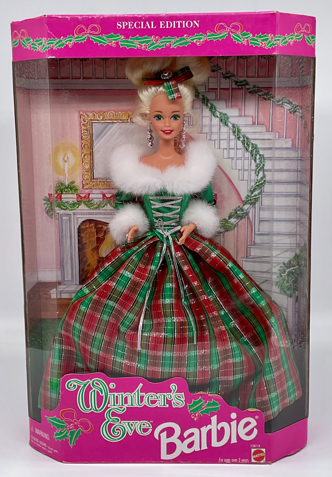 Barbie Doll Winter's Eve Barbie Special Edition 1994 NIB Mattel Plaid Gown