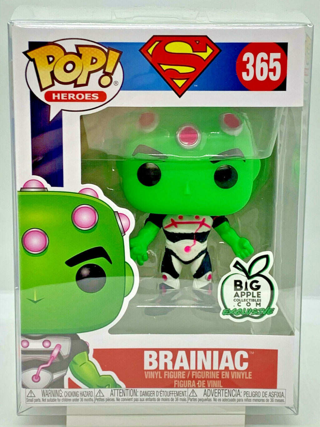 Brainiac Pop #365 Funko Pop Heroes Big Apple Collectibles Exclusive in Protector