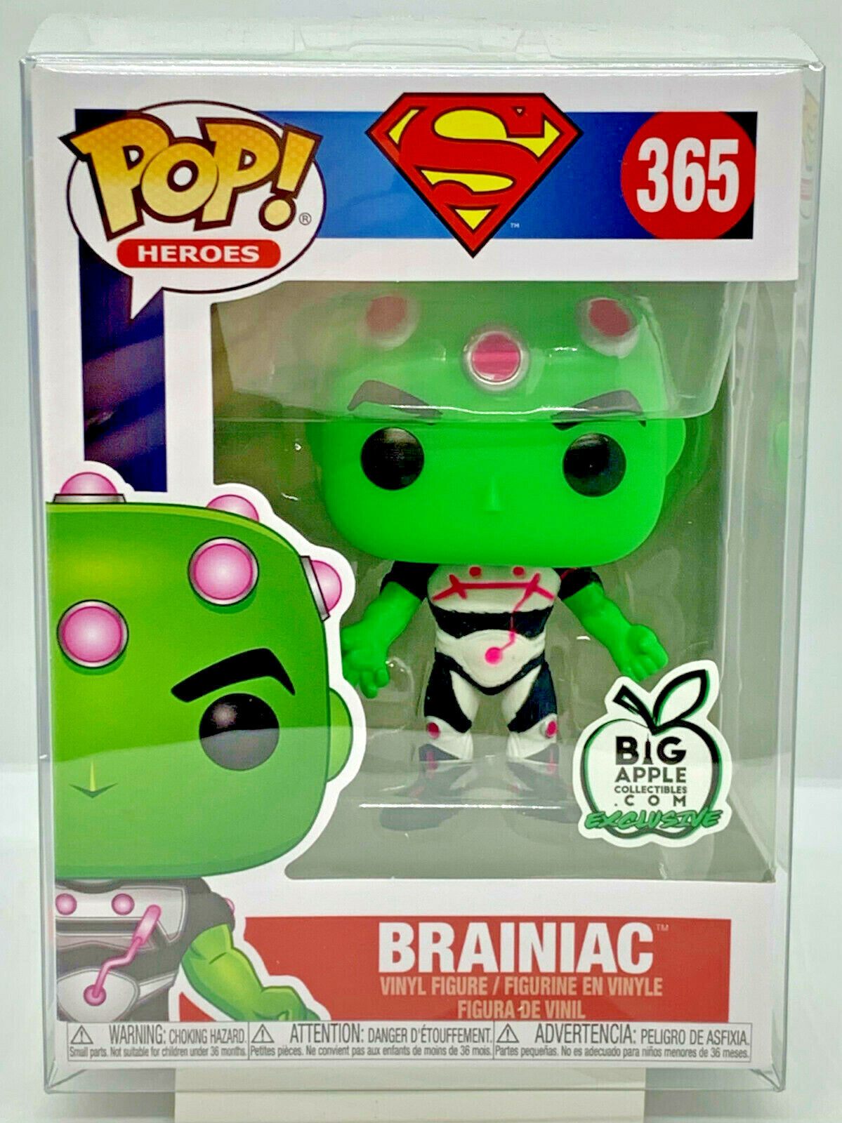 Brainiac Pop #365 Funko Pop Heroes Big Apple Collectibles Exclusive in Protector