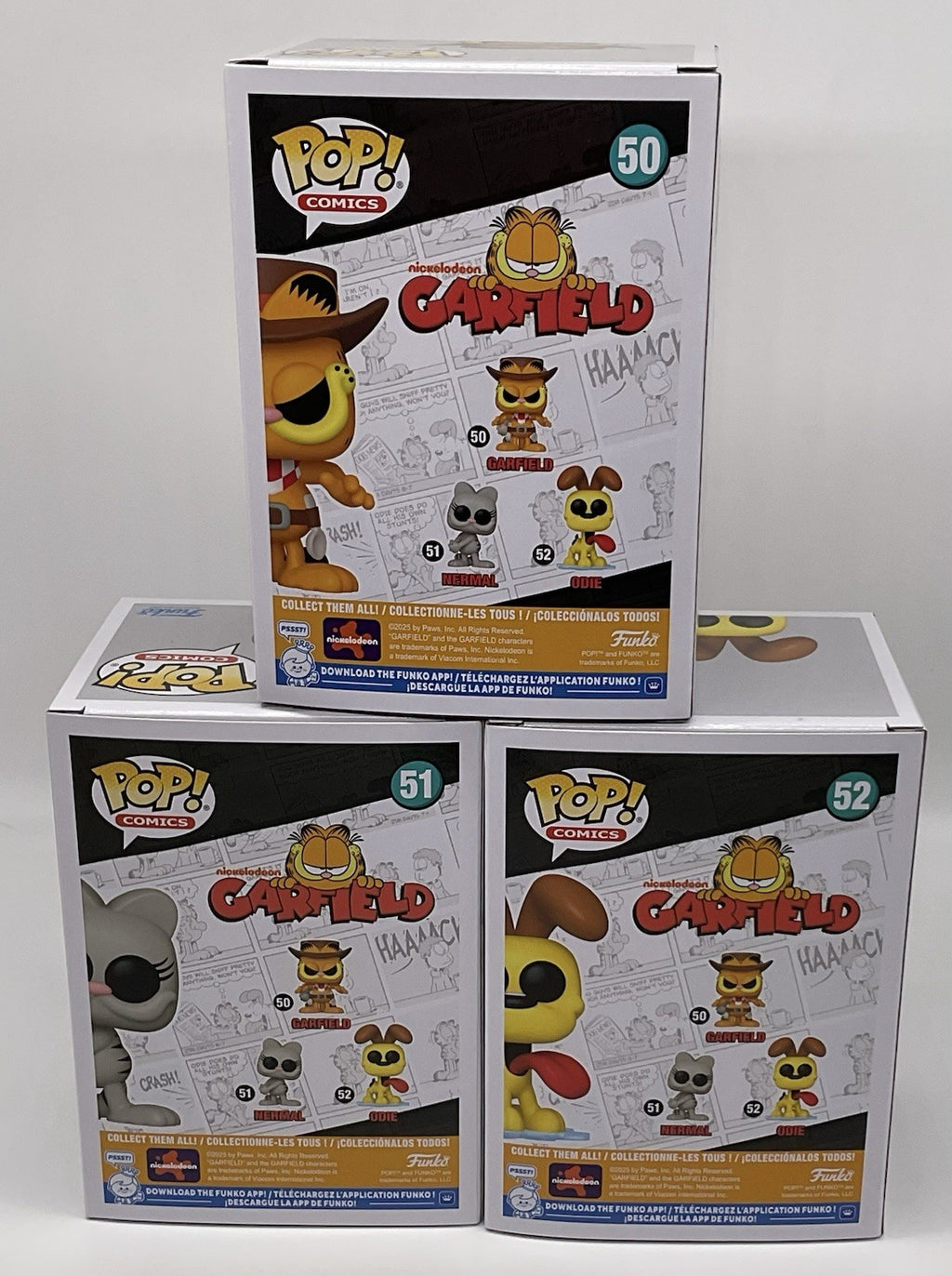 Garfield Funko Pop 3 Piece Set - Garfield #50, Nermal #51 + Odie #52 Funko 2025