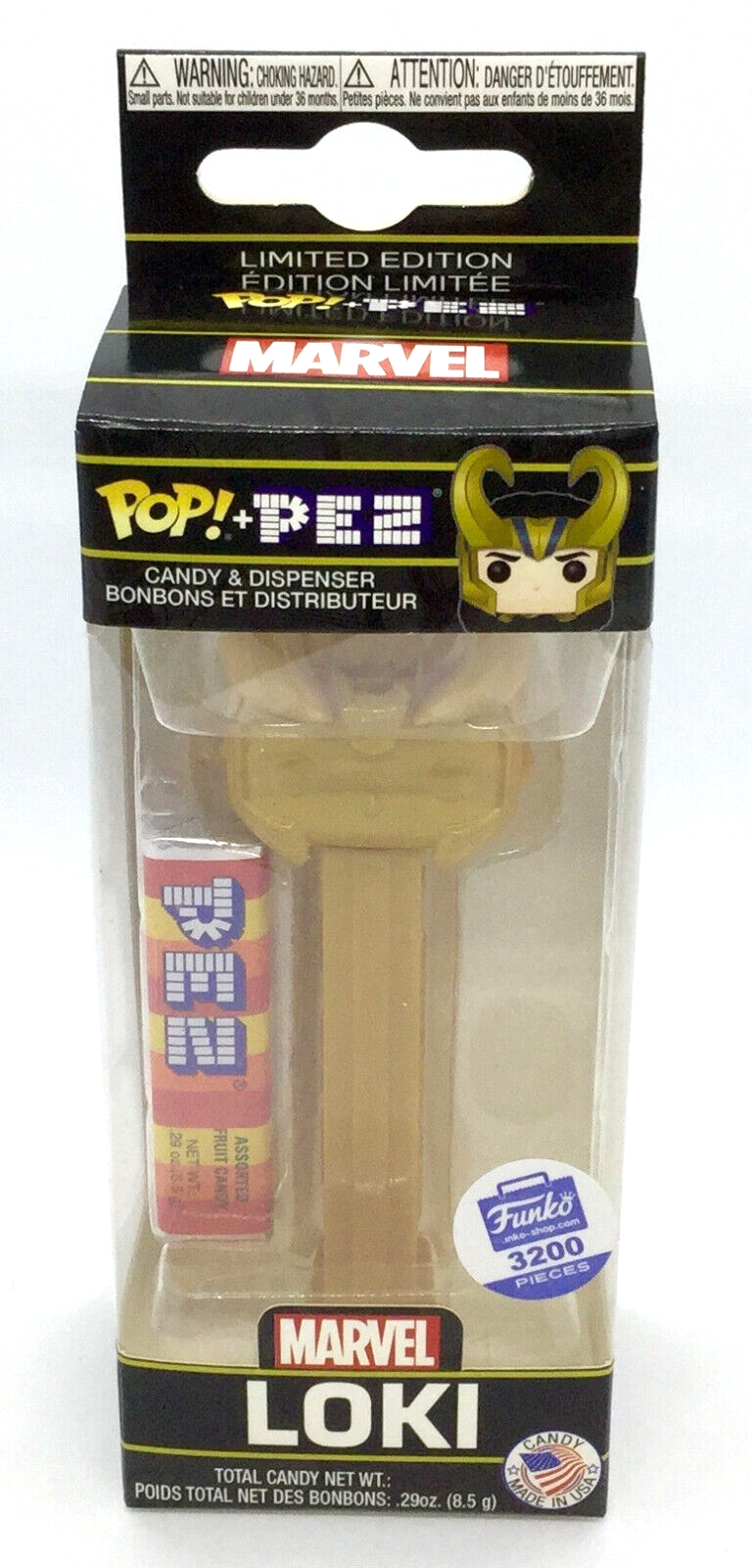 Loki Marvel Gold Funko Pop Pez Funko Exclusive 2018 Limited Edition of 3200