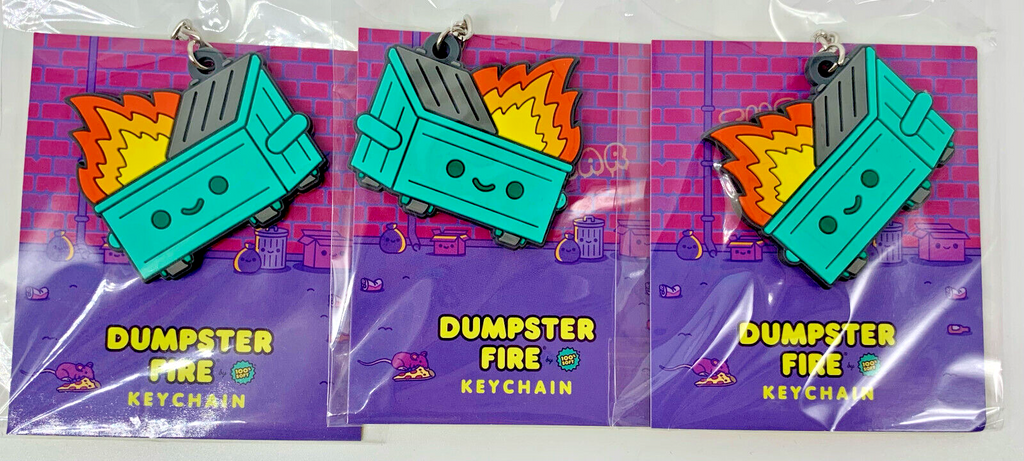 Dumpster Fire Key Chain 100% Soft 2019 Dumpster Fire