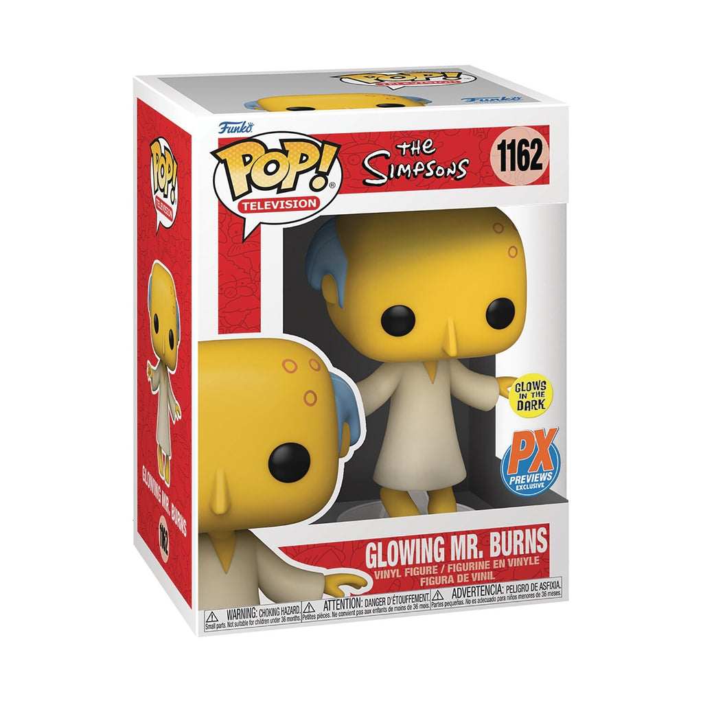Glowing Mr. Burns Pop #1162 Glows The Simpsons Funko Pop Television PX Exclusive