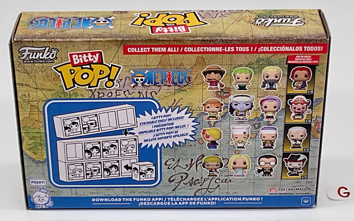 One Piece Funko Bitty Pops 4 Pack 2025 Includes One Bitty Pop Shelf (G)
