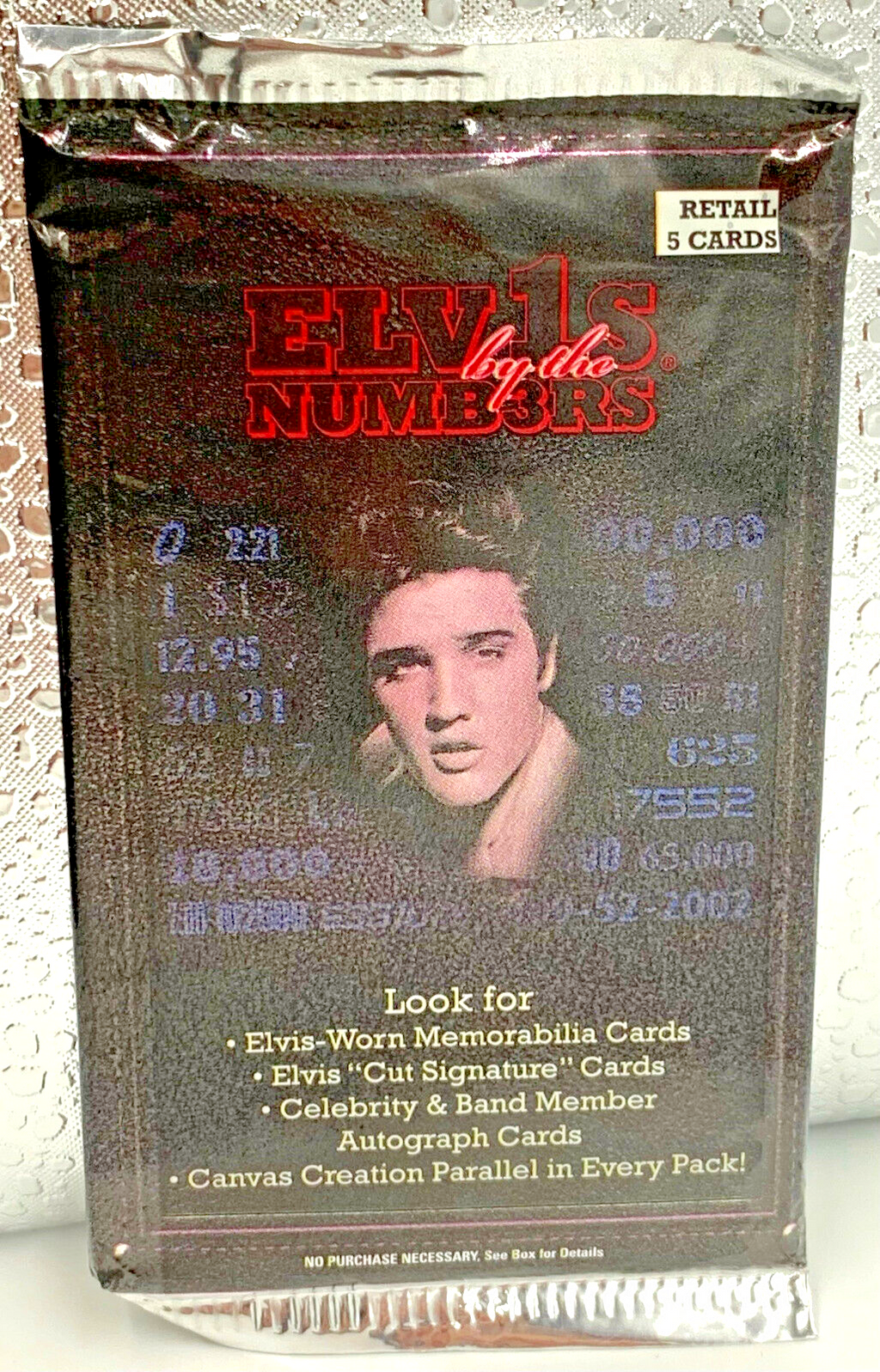 Elvis by the Numbers Collectible Cards Press Pass 5 Cards per Pack Sealed Packs