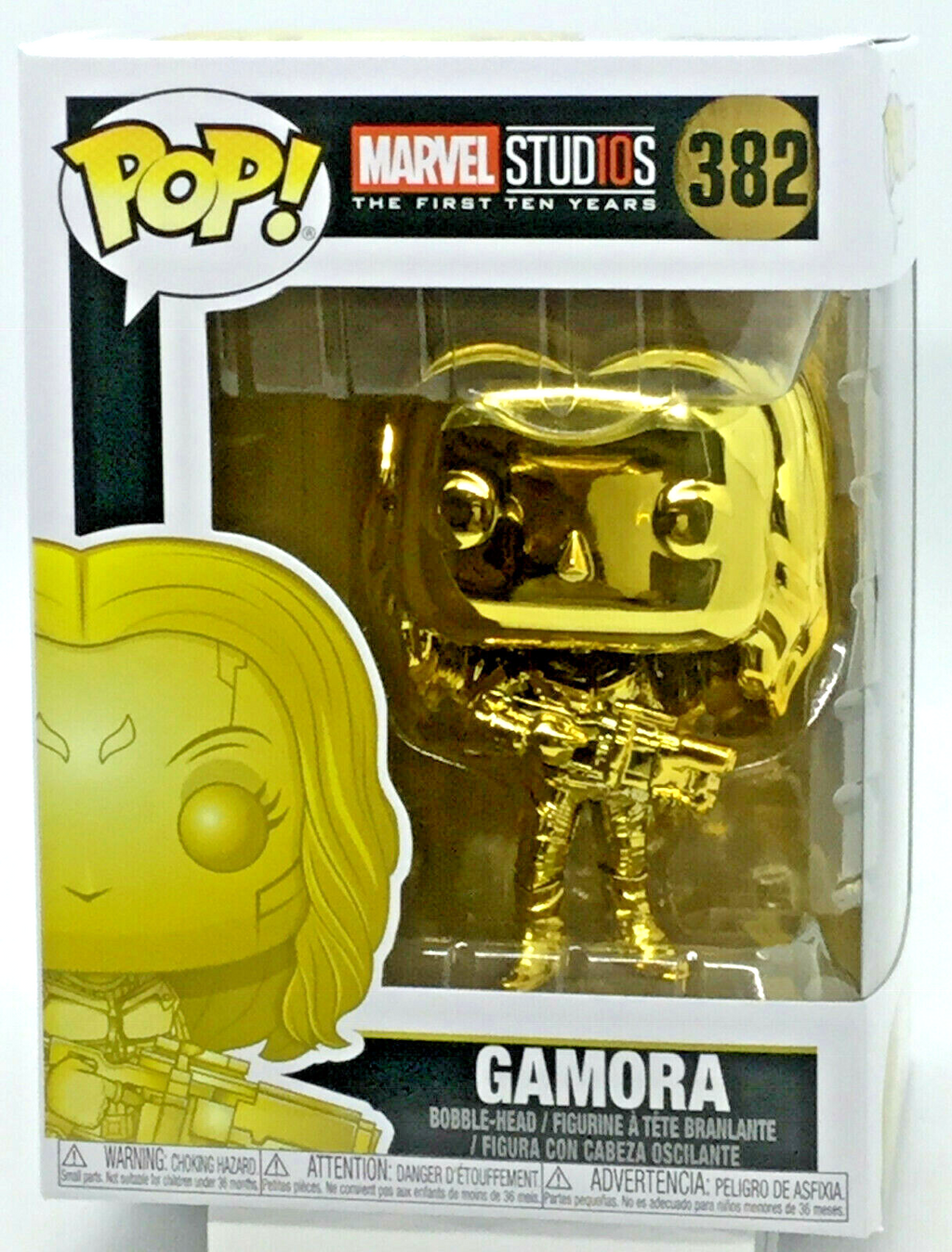 Gamora #382 Gold Chrome Marvel Studio's 10th  Funko Pop 2018 minor damage SEE