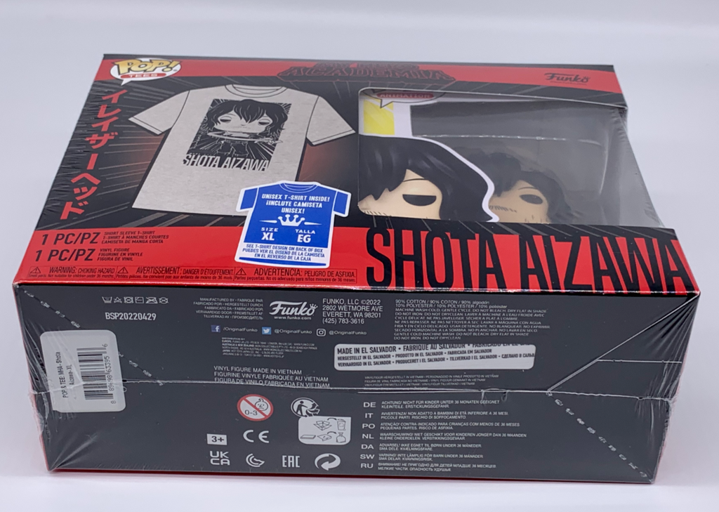 Shota Aizawa Pop #375 w/Short Sleeve T-Shirt Funko 2022 My Hero Academia Large