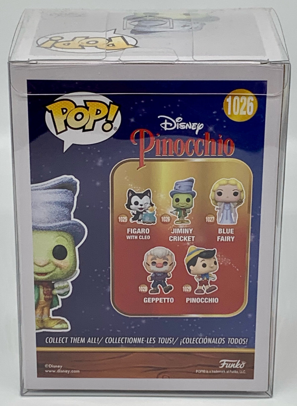 Jiminy Cricket Pop #1026 Disney Pinocchio Diamond Collection Funko Pop Protector