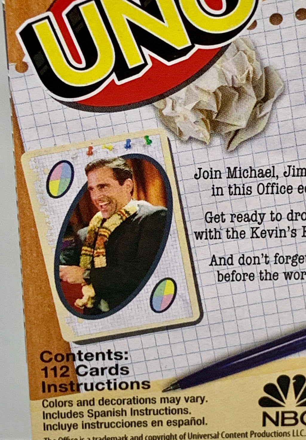 UNO Card Game The Office Edition Mattel Family Fun Card Game The Office