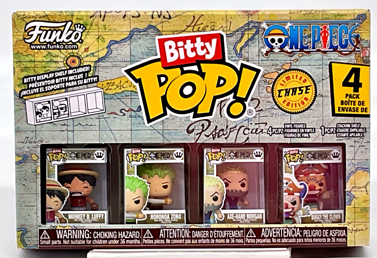 One Piece Funko Bitty Pops 4 Pack 2025 Includes One Bitty Pop Shelf (H)