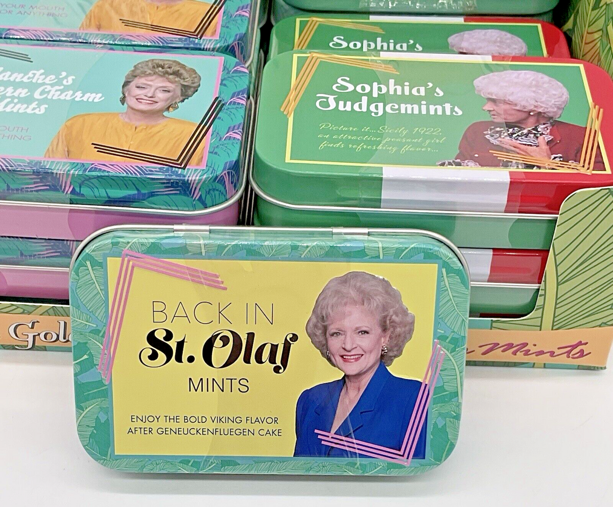 The Golden Girls Stay Golden Cheesecake Shaped Mints Collectible Tin Set of Four