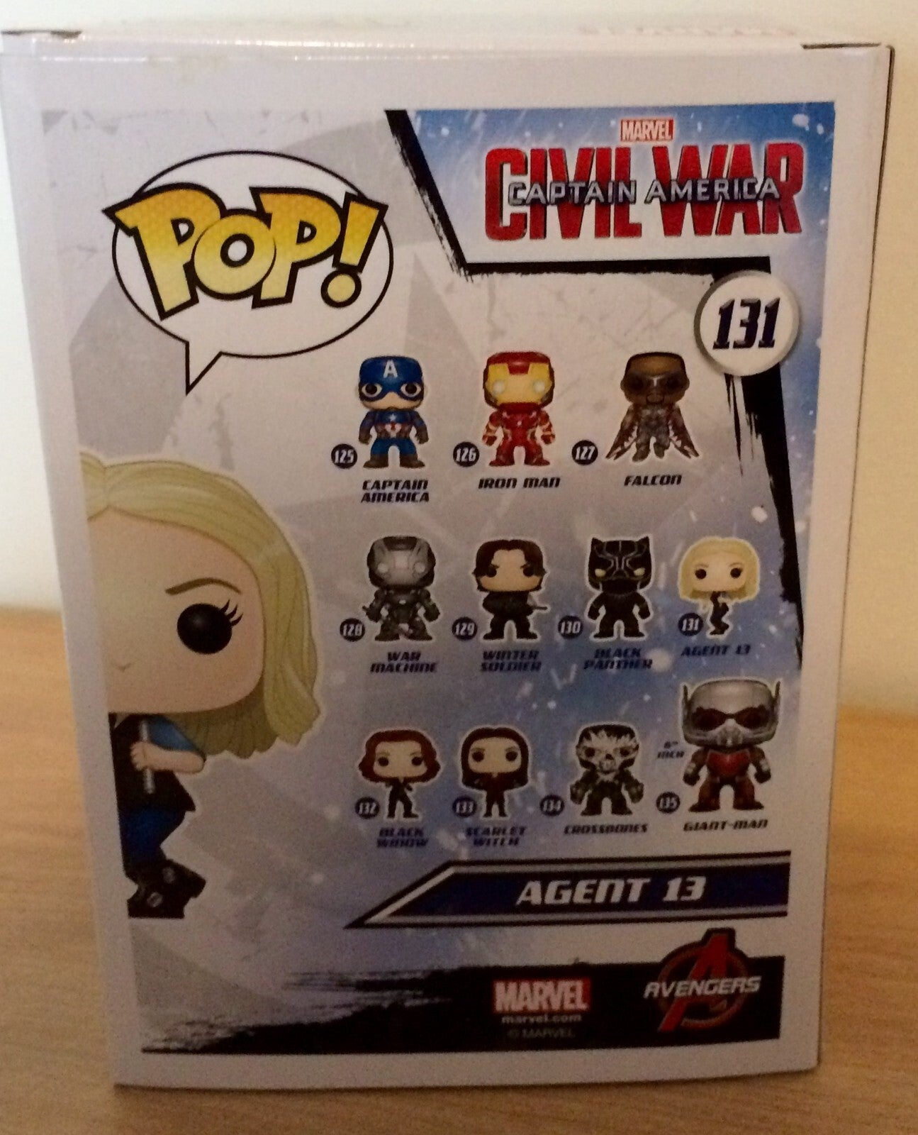 Agent 13 Pop #131 Marvel Captain America Civil War Funko Pop 2015 Vaulted