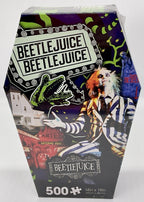 Beetlejuice 500 Piece Puzzle Coffin Box Puzzle Art Poster 14in x 19in Aquarius