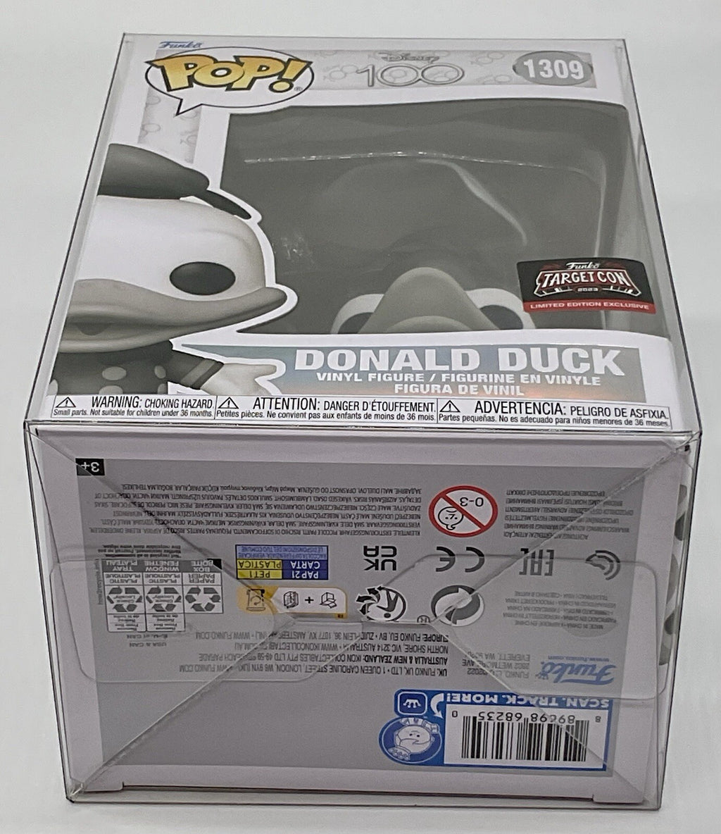 Donald Duck Pop #1309 Disney 100 Funko Target Con 2023 Vaulted in Protector