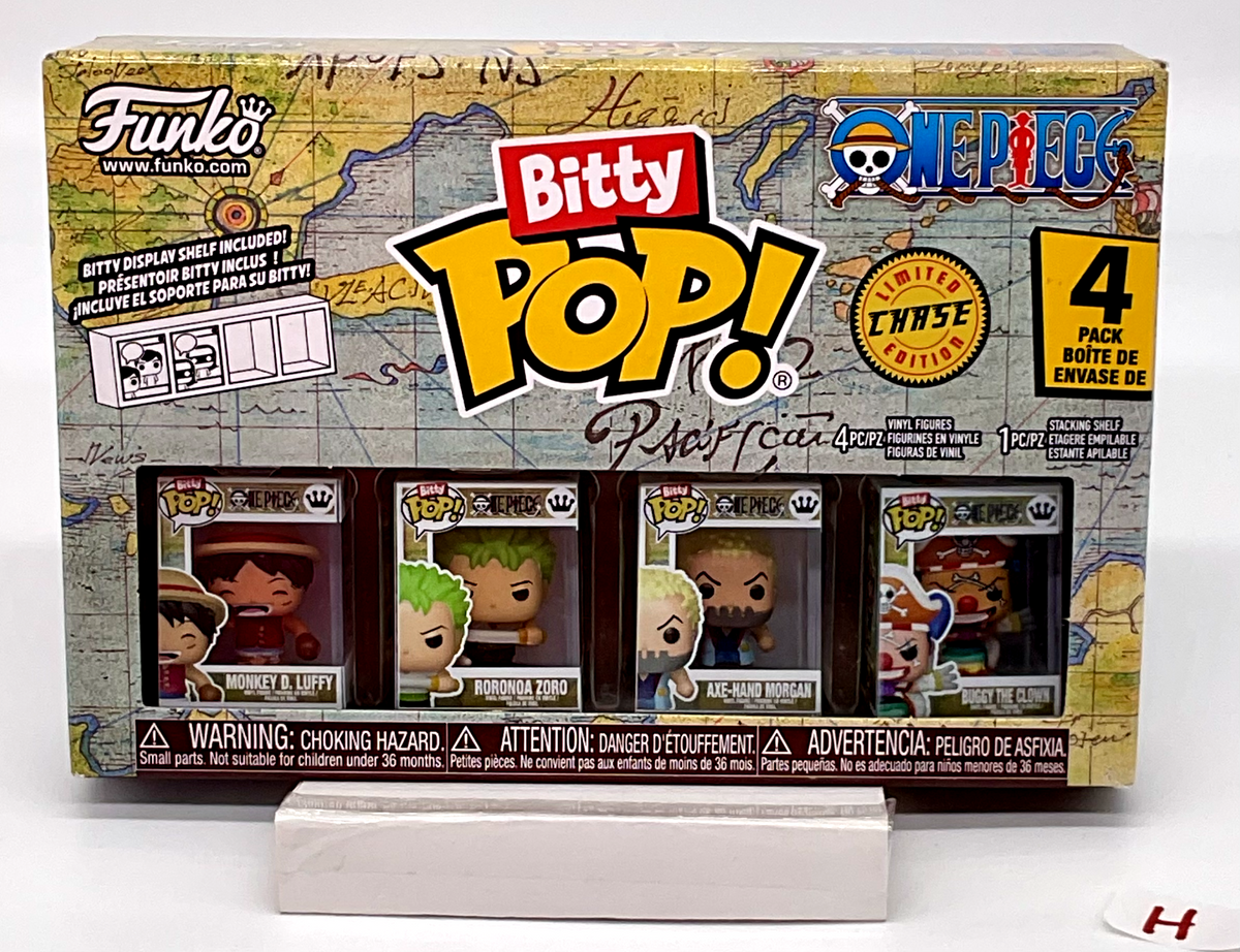 One Piece Funko Bitty Pops 4 Pack 2025 Includes One Bitty Pop Shelf (H)