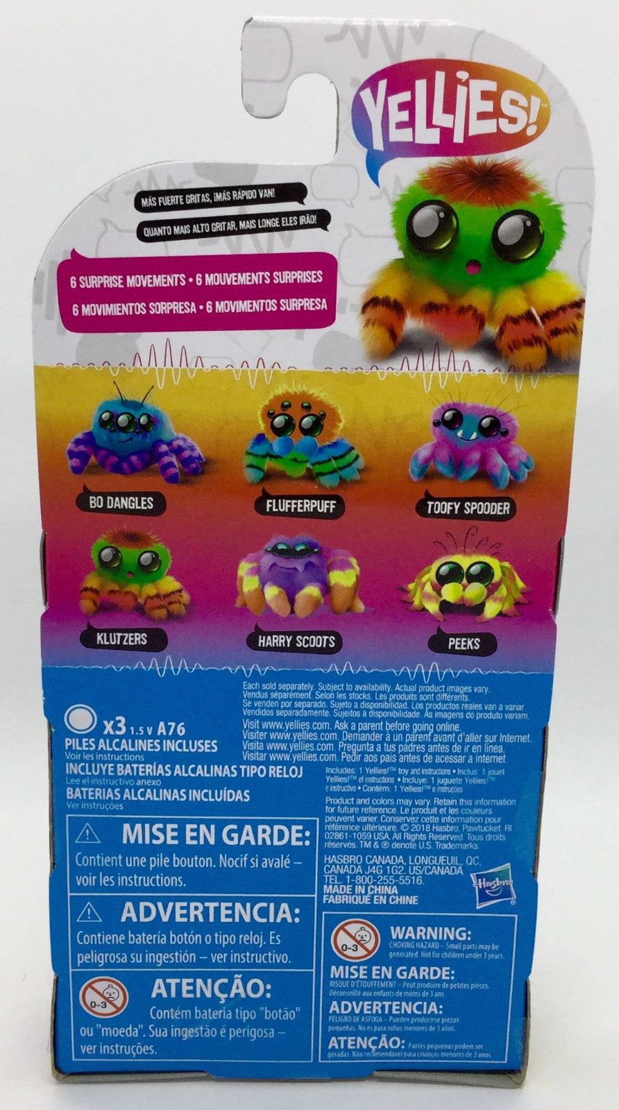 Hasbro Yellies Mini Figures Klutzers Voice Activated Pet with Extra Batteries