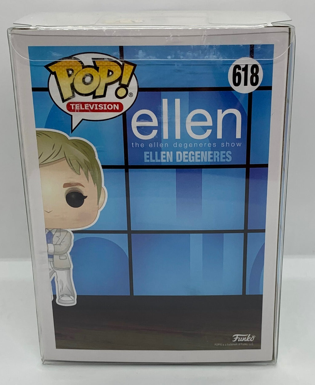 Ellen Degeneres Pop #618 Ellen Funko 2018 Vaulted in a Pop Protector