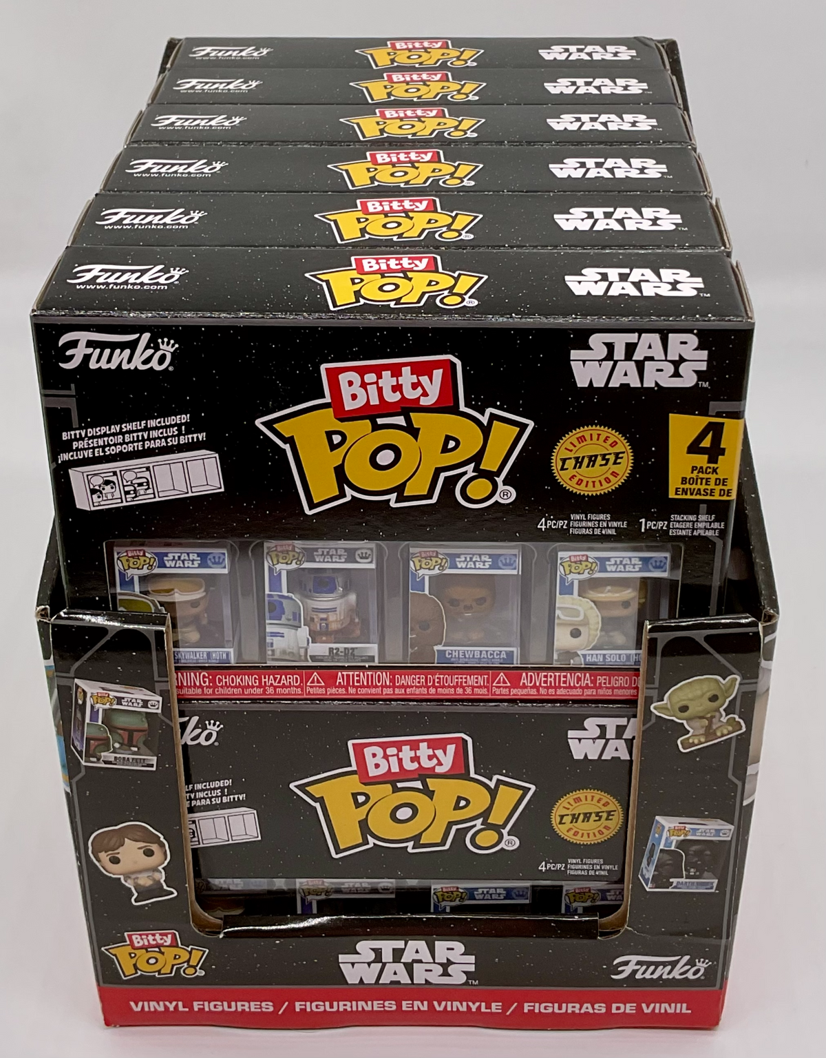 Star Wars Funko Bitty Pop 4-Pack with Stackable Shelf 2025 (H)