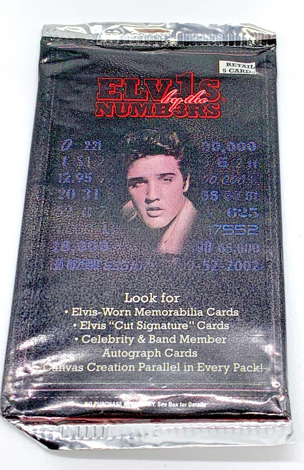 Elvis by the Numbers Collectible Cards Press Pass 5 Cards per Pack Sealed Packs