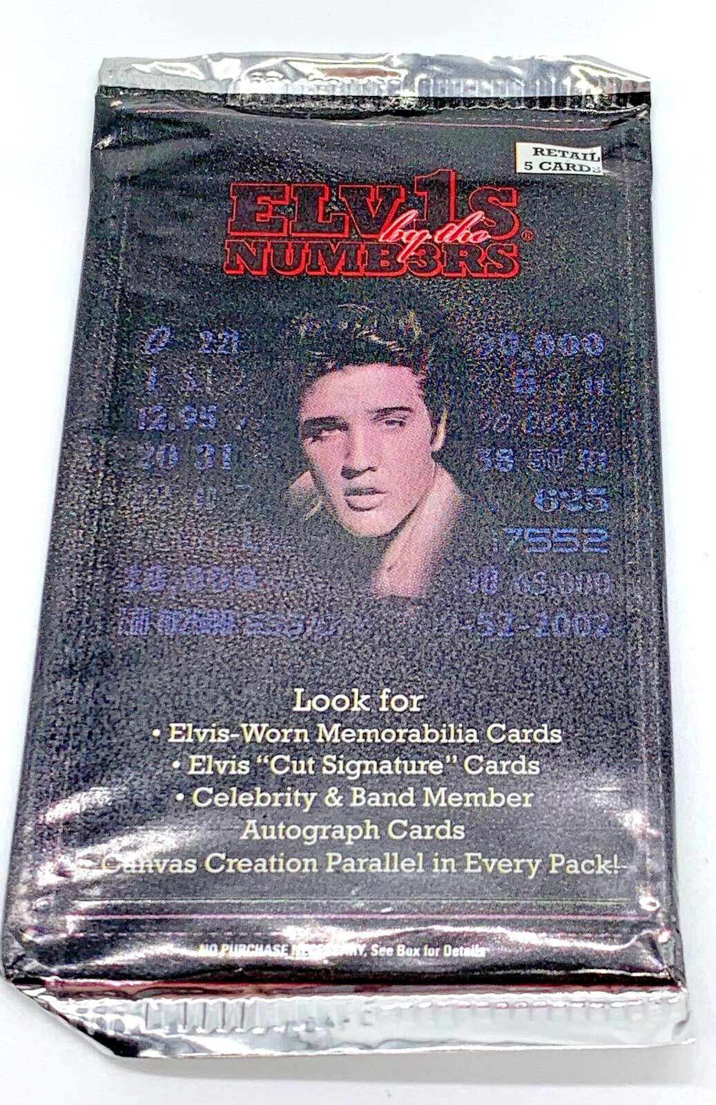 Elvis by the Numbers Collectible Cards Press Pass 5 Cards per Pack Sealed Packs