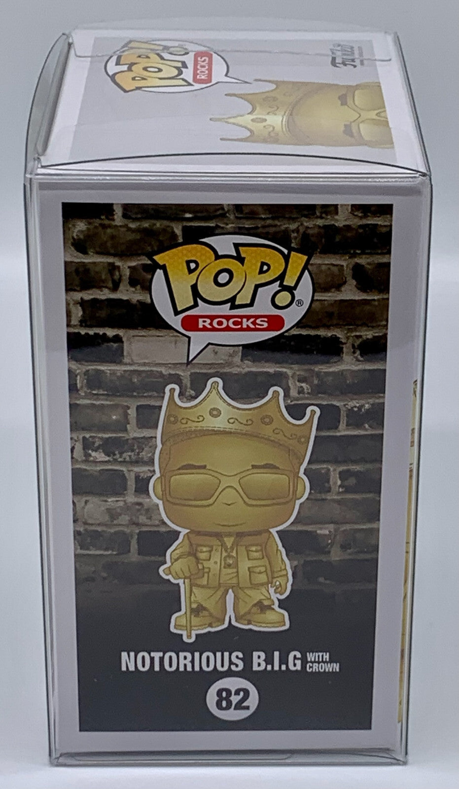 Notorious B.I.G w/ Crown Pop #82 Gold Chrome Funko ToyTokyo Exclusive protector