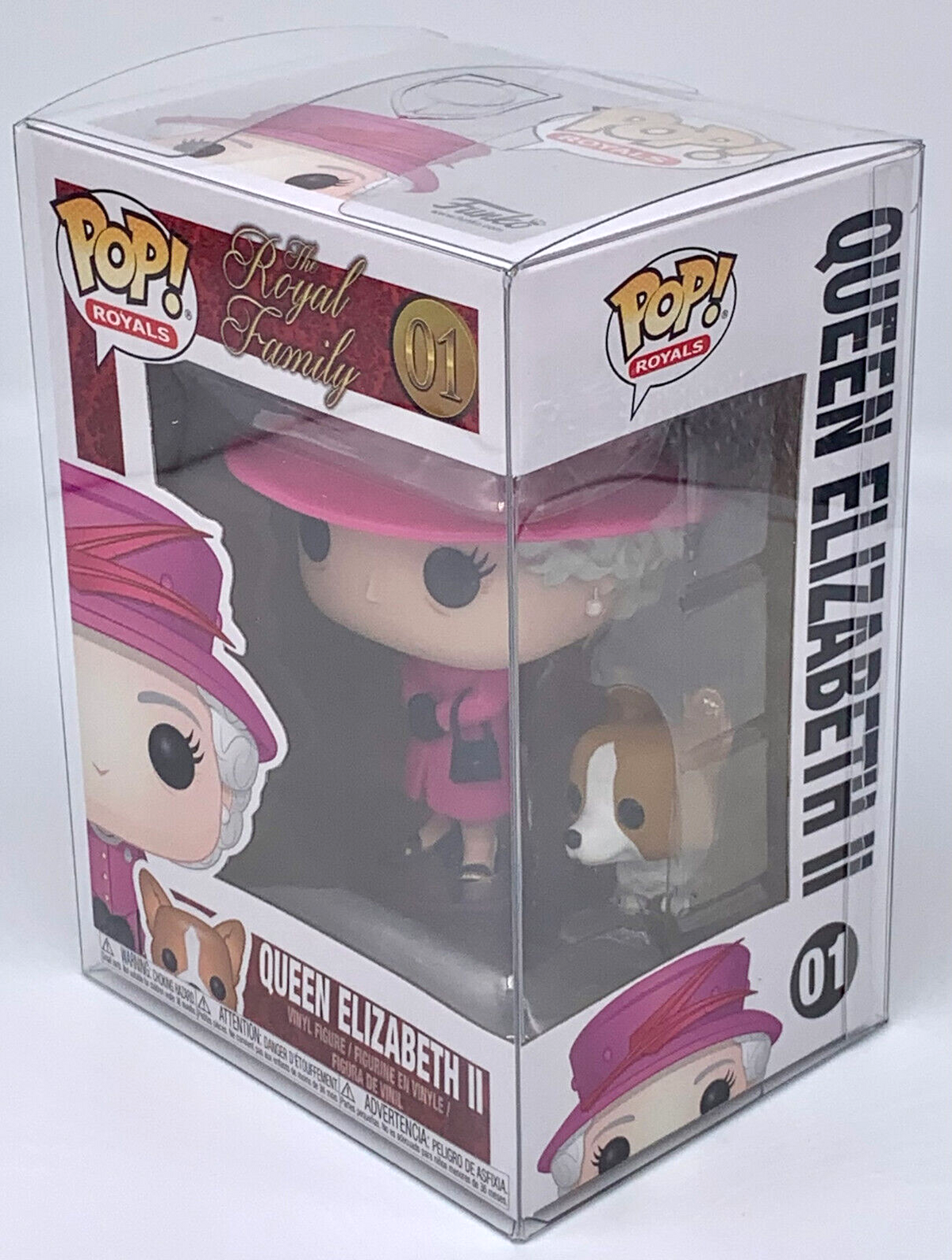 Queen Elizabeth II Pop #01 with Corgi Funko The Royal Family 2022 in Protector