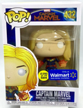 Captain Marvel Pop #432 Glows Marvel Funko 2018 WalMart Exclusive in Protector