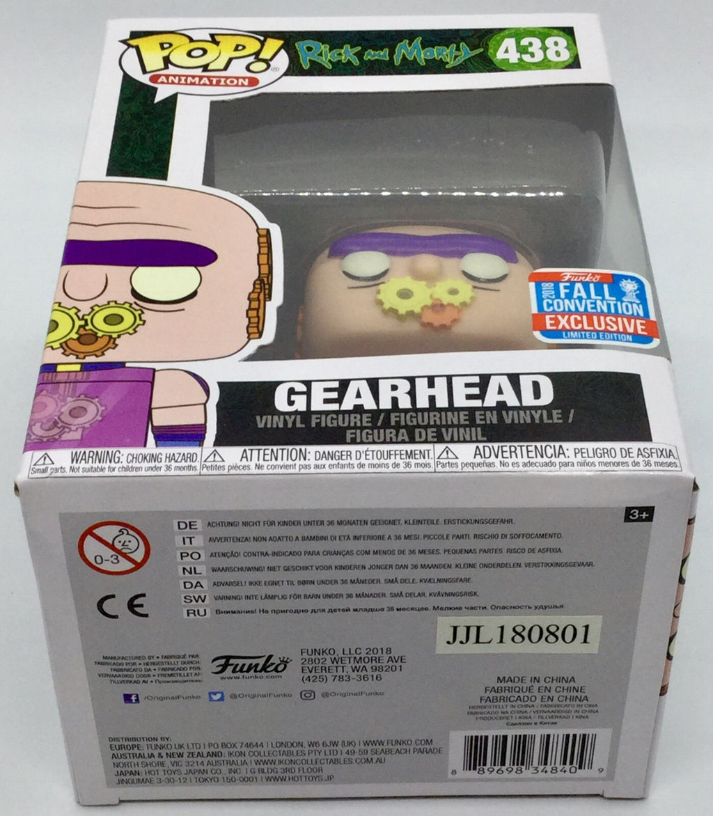 Gearhead Pop #438 Rick and Morty 2018 NYCC Vaulted Exclusive Limited Edition 