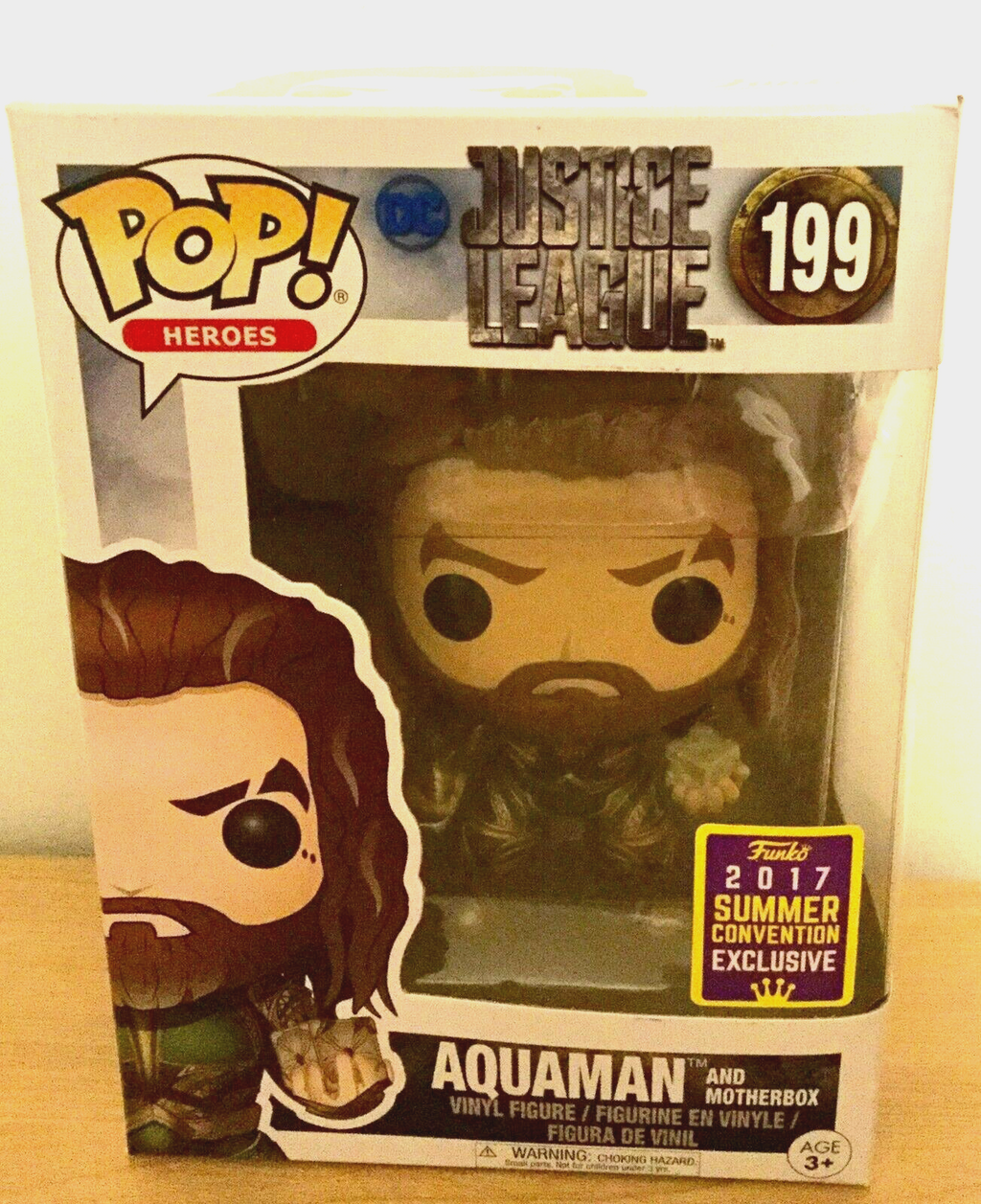 Aquaman Mother Box Pop #199 Justice League Funko 2017 Vaulted SDCC Summer Conv