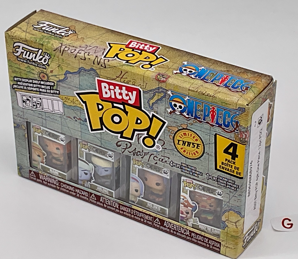 One Piece Funko Bitty Pops 4 Pack 2025 Includes One Bitty Pop Shelf (G)