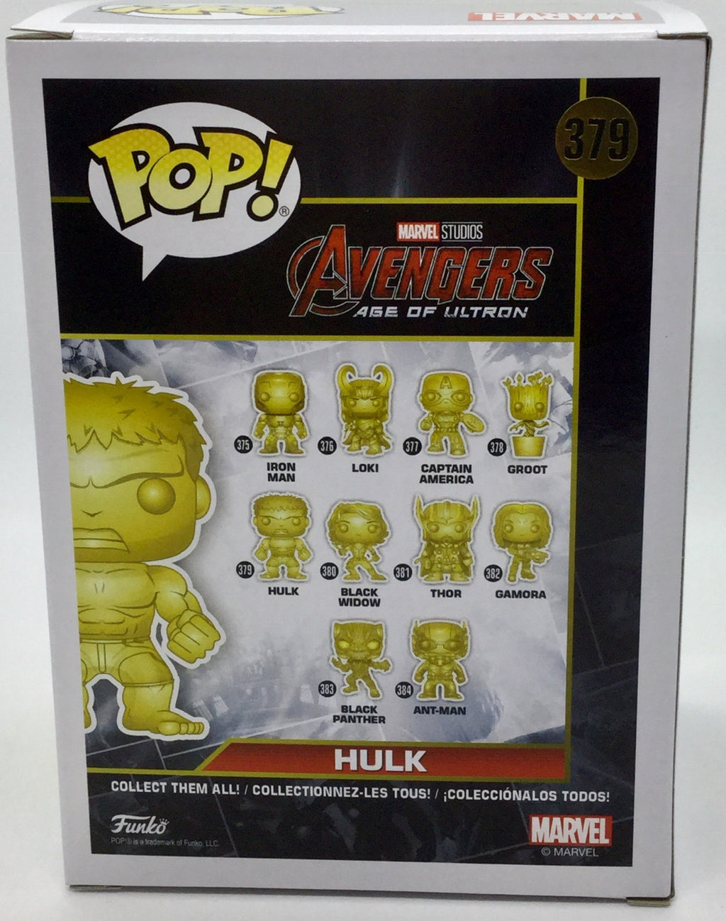 Hulk Pop #379 Gold Chrome Marvel Studio's 10th Funko Pop 2018 minor damage SEE