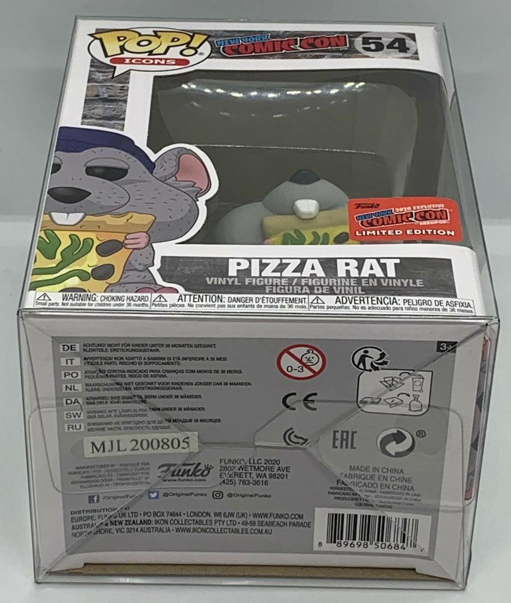Pizza Rat Pop #54 NYCC 2020 Funko Icons Limited Edition Exclusive in Protector 