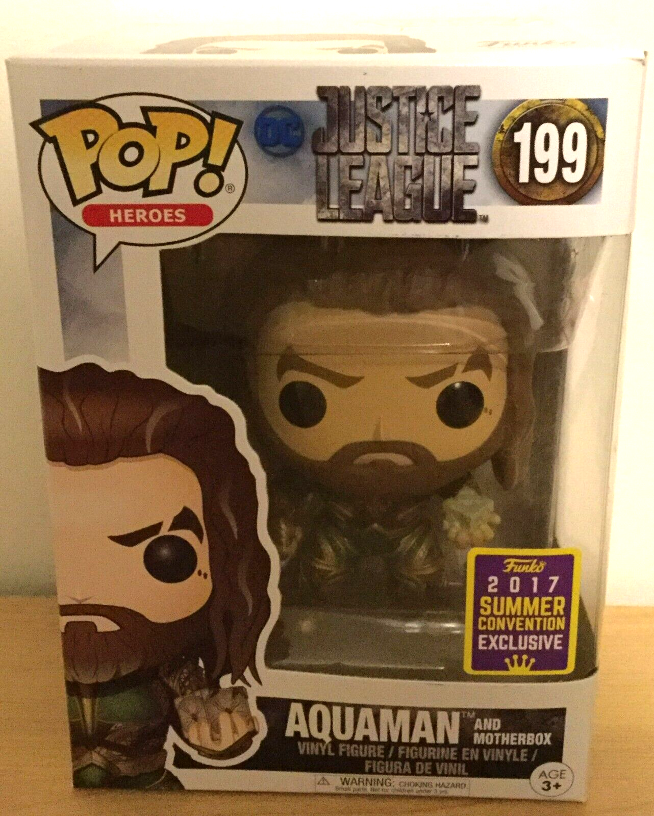 Aquaman Mother Box Pop #199 Justice League Funko 2017 Vaulted SDCC Summer Conv