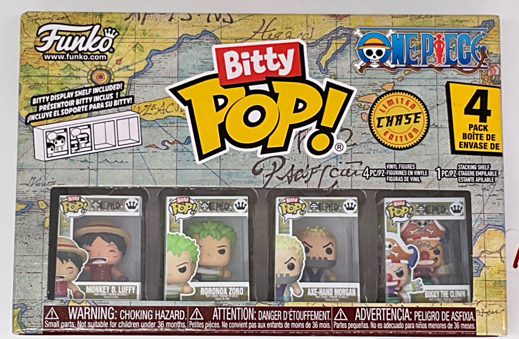 One Piece Funko Bitty Pops 4 Pack 2025 Includes One Bitty Pop Shelf (H)