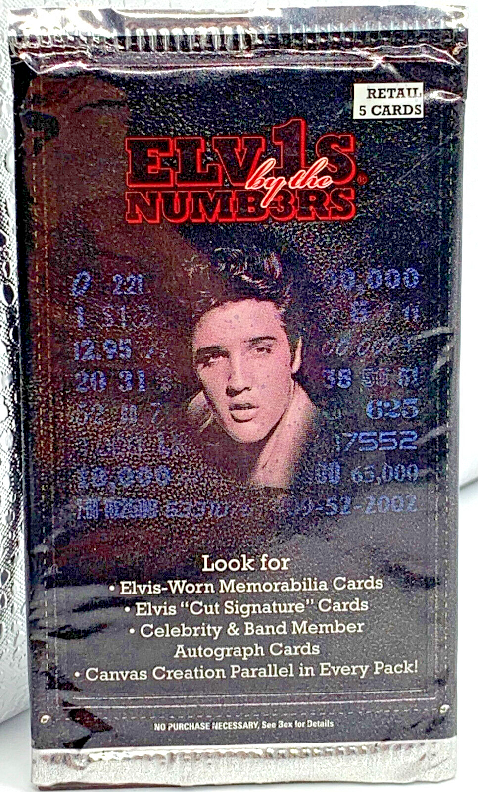 Elvis by the Numbers Collectible Cards Press Pass 5 Cards per Pack Sealed Packs
