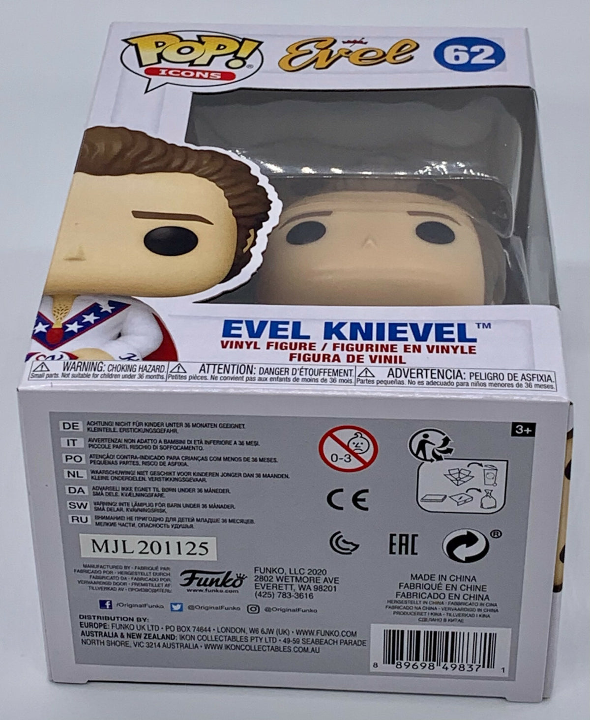 Evel Knievel with Cape Pop #62 Funko Pop Icons 2020