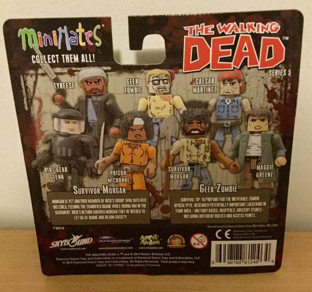 The Walking Dead Minimates 2 pack Survivor Morgan and Geek Zombie Series 5 2014