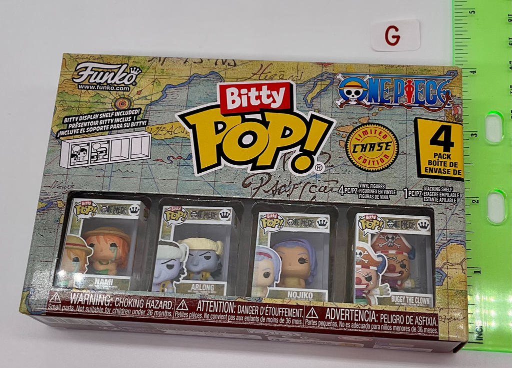 One Piece Funko Bitty Pops 4 Pack 2025 Includes One Bitty Pop Shelf (G)