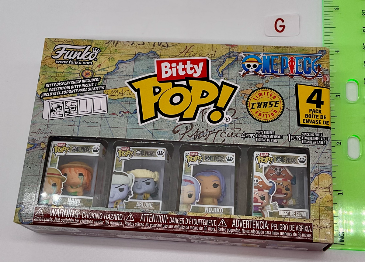 One Piece Funko Bitty Pops 4 Pack 2025 Includes One Bitty Pop Shelf (G)